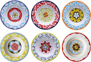 Rose&Tulipani 6 Soup Plates 23 cm Mix NADOR Stoneware Ø 23; h3,5 cm