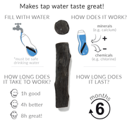 Black and Blum - Water Bottle with x1 Binchotan charcoal | Hype Design London