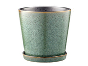 Planter w saucer 14cm Green/bla BITZ