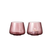 Tealight holder Kusintha 7.5 cm 2 pcs Pink Glass