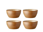 Bowl Wood 12 cm 4 pcs Wood/Sand Stoneware