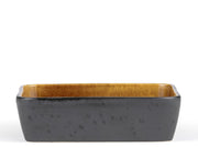 Dish rect. 33x21cm Black/Amber