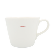 Keith Brymer Jones Word Range Medium Ceramic White Mug - lover (red) - 350ml