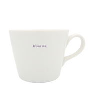 Keith Brymer Jones Word Range Medium Ceramic White Mug - kiss me (lilac) - 350ml