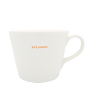 Keith Brymer Jones Word Range Medium Ceramic White Mug - princess (orange) - 350ml