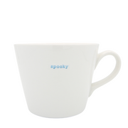 Keith Brymer Jones Haloween Word Range Medium Ceramic White Mug - spooky (blue) - 350ml