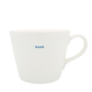 Keith Brymer Jones Word Range Medium Ceramic White Mug - hunk (blue) - 350ml