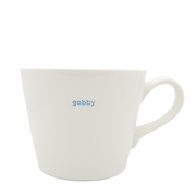 Keith Brymer Jones Rude Word Range Medium Ceramic White Mug - gobby (blue) - 350ml