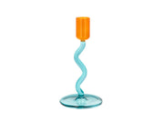 Glass candlestick Vivid 8.5 x 15.3 cm Blue/Amber
