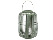 Lantern Alia 28 x 40 cm Dark Green Bamboo/Glass