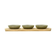 Bamboo tray with 3 bowls Shoku 32 x 10 cm Pure Green